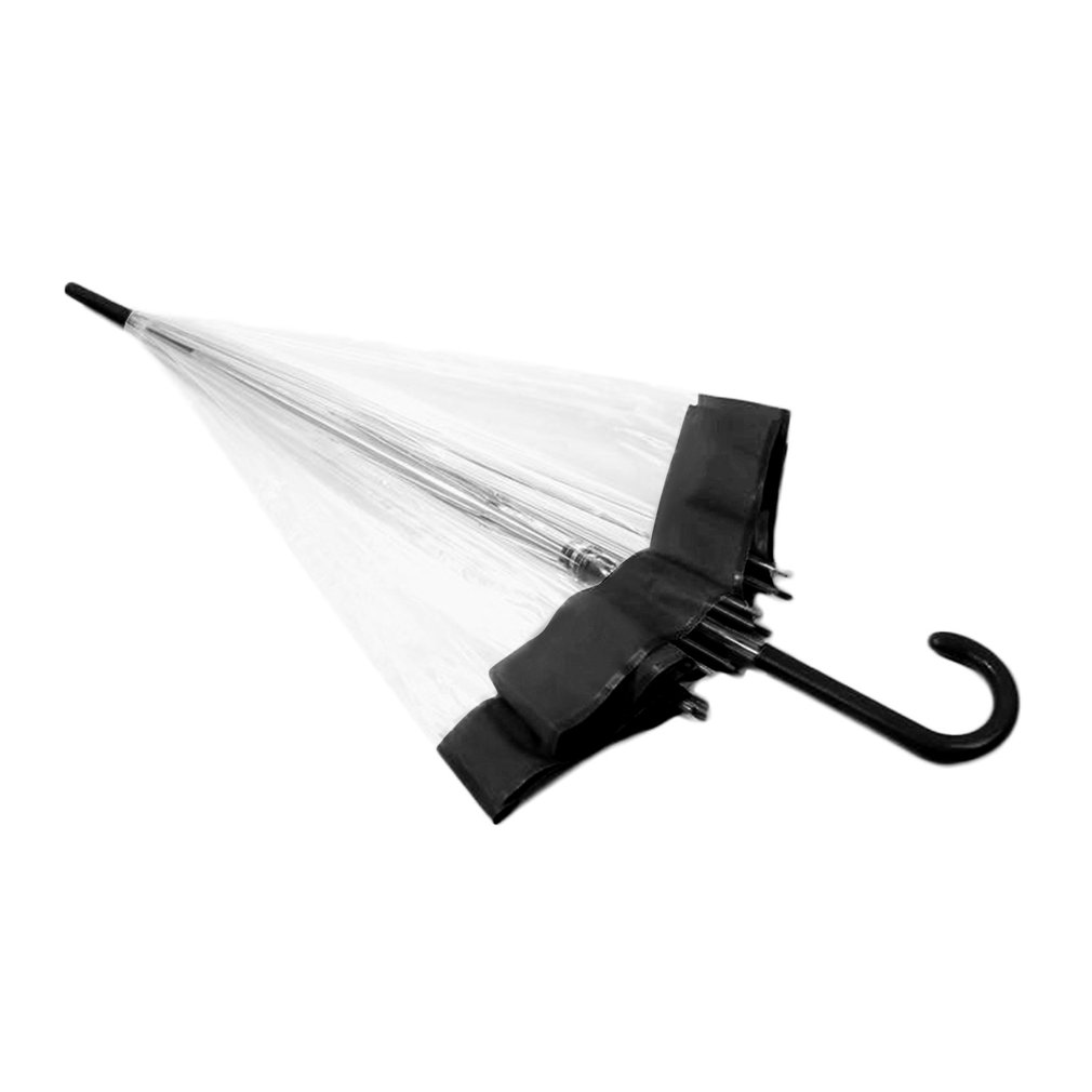 2017 novo plástico transparente guarda-chuva adorável chuva ensolarado meninas senhoras longo lidar com gaiola cúpula ver através de guarda-sóis