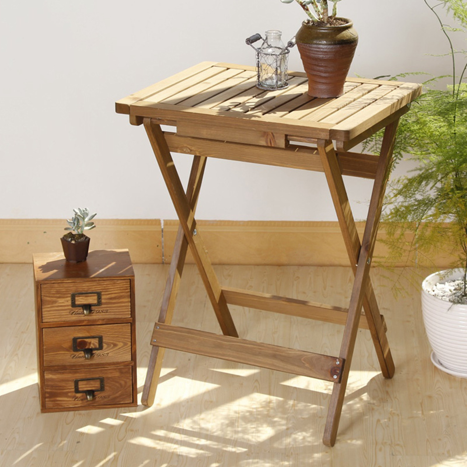 Natural Folding Table Storage Rack Furniture Workstations TV Tray Bedside Table for Coffee Dinner Snack Home