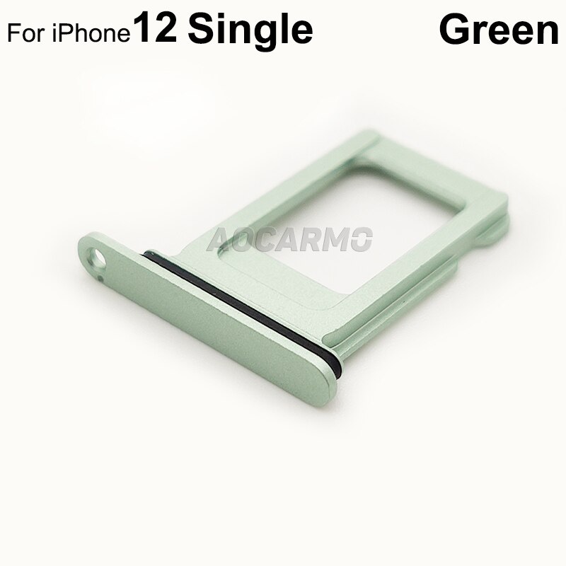 Aocarmo Dual Sim Lade Voor Iphone 12 Enkele Sim Card Slot Houder Vervanging Deel: Single----Green