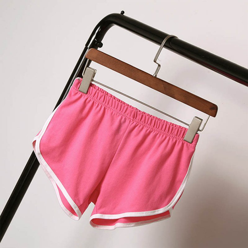 Summer Street Shorts Women Elastic Waist Short Pants Women All-match Loose Solid Soft Cotton Casual Short Femme: Pk / S