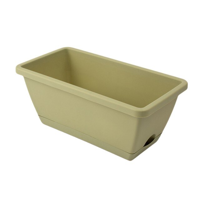 Plastic Pot Flower Plastic Planter Pot Bunga Panjang Plastik Planter Box Gardening Tools Hanging Baskets: Light green