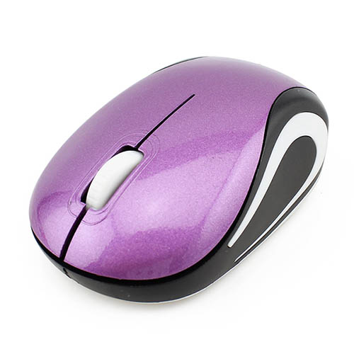 Mini ratón inalámbrico de 2,4 Ghz con rollo de pan al vapor de 1600DPI, ratón óptico para ordenador, ratón barato para juegos, para niños: Morado
