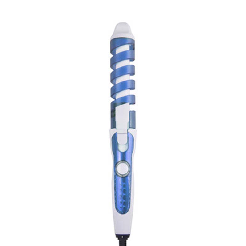 Portable automatic rotating Magic Ceramic Styling tool Electric Hair curler Home salon anti-perm spiral curler: Blue / AU