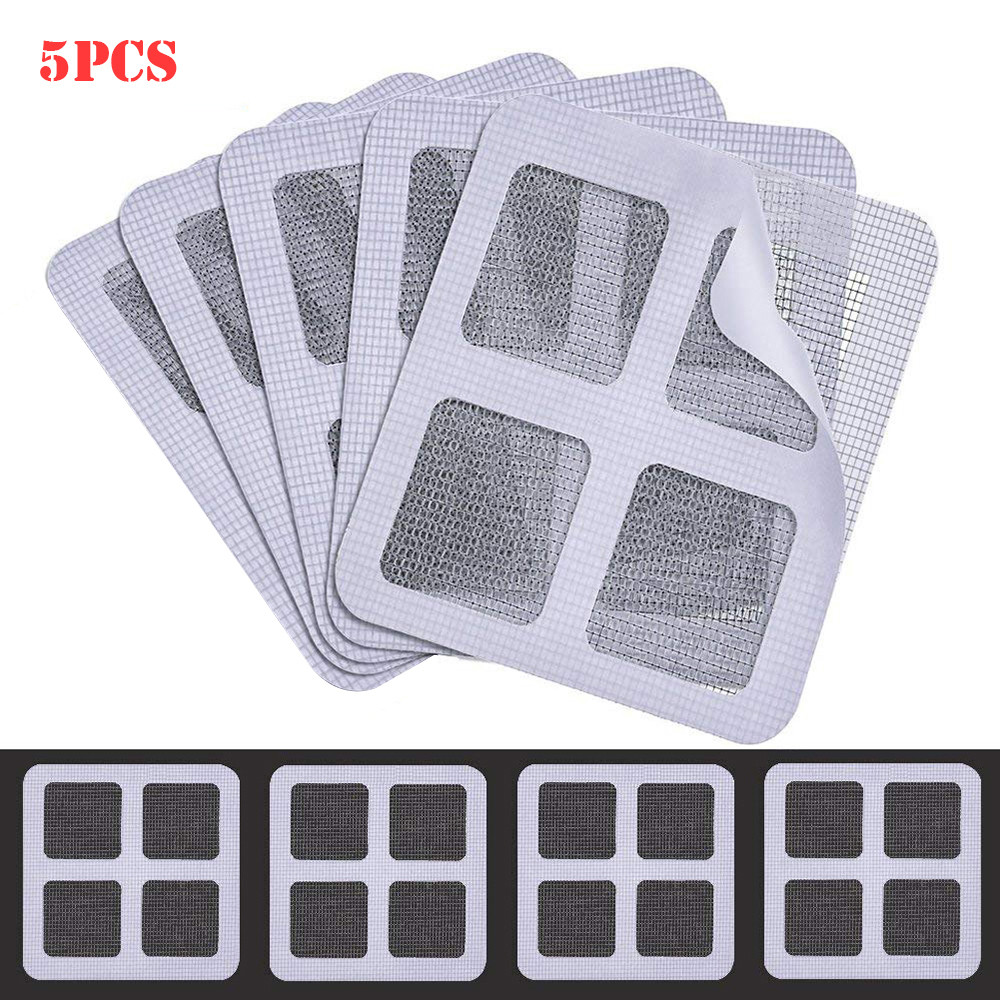 5 Pack Window and Door Screen Repair Patch Adhesive Repair Kit for Home Mosquito Fly Bug Repair Screen Patch Stickers: Default Title
