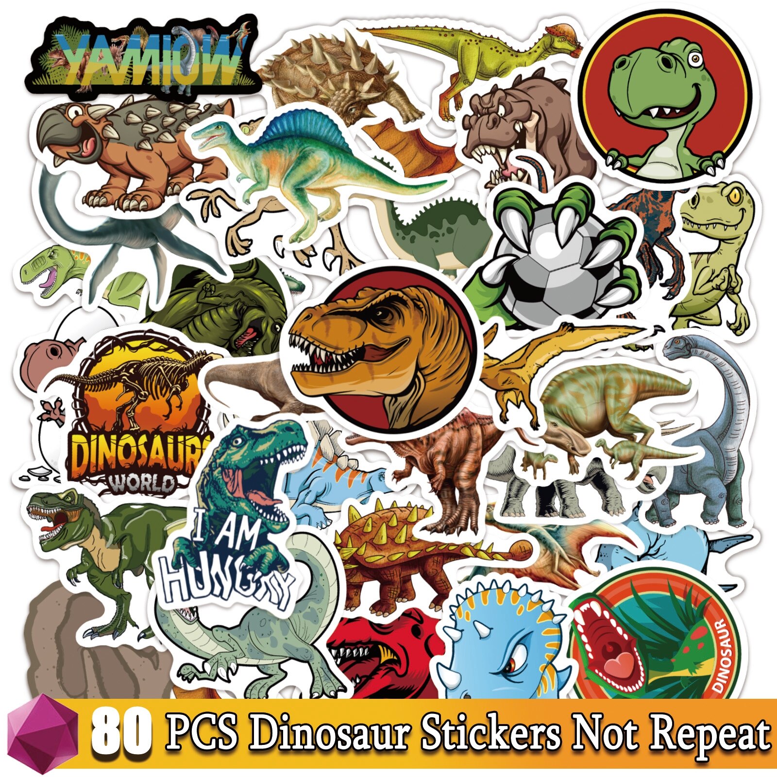 Easter Day Stickers Cartoon Anime Sticker Festival Pack for Laptop Bicycle Motorcycle Guitar Skateboard Decals Kids Toy Decal: 80 Pcs Dinosaur