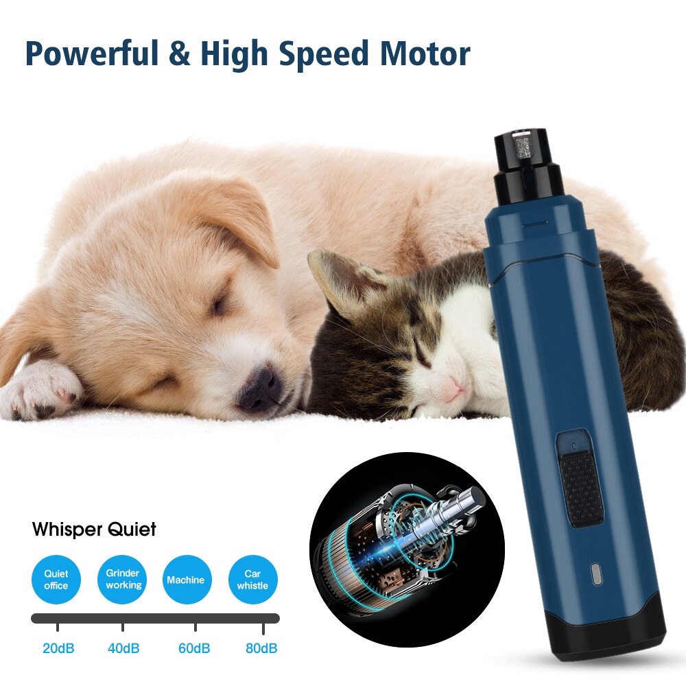 Nueva lima de uñas eléctrica para mascotas, recargable, Color perro gato, lima de uñas para mascotas, cortaúñas, tijeras para perro gato, cortaúñas para acicalamiento y corte