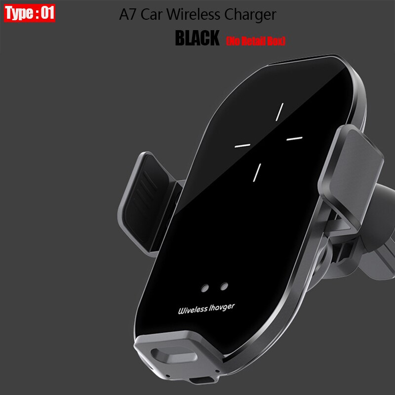 10 W Qi Draadloze Oplader Voor Iphone 11 Pro Xs Max X 8 Samsung S20 S10 Draadloze Snelle Opladen Infrarood automatische Auto Clip Beugel: Type 1 Black