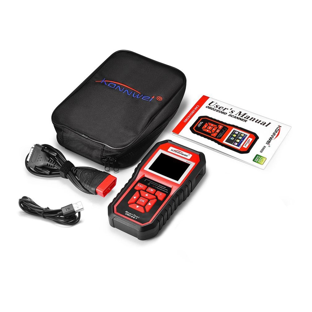 Konnwei  kw850 obdii eobd auto bil diagnostisk scanner kode læser bil køretøj scanning værktøj support 8 sprog