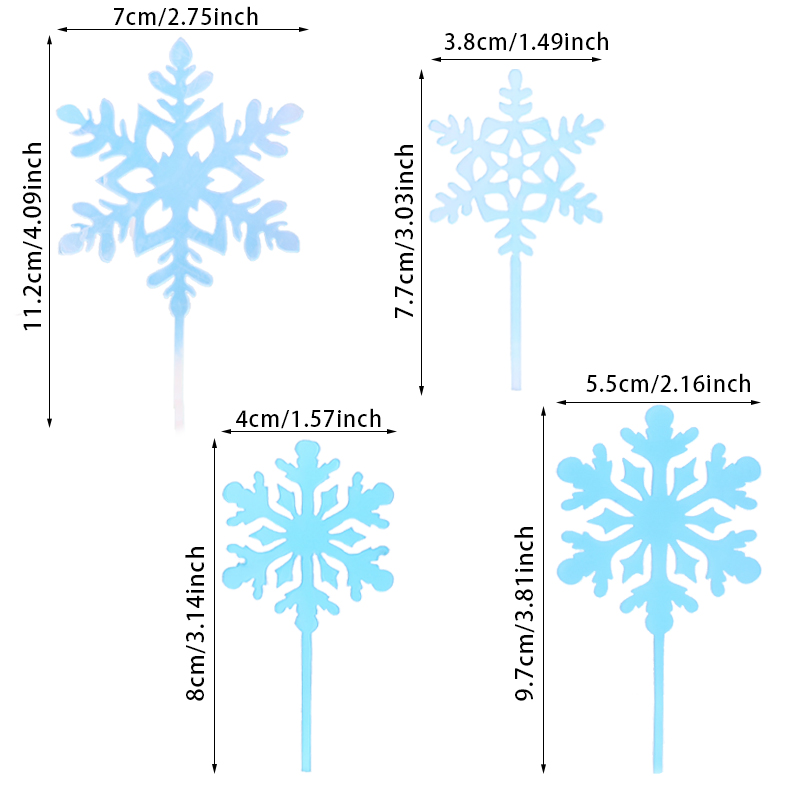 szczęśliwy urodziny ciasto cylinder płatek śniegu zamek ciasto dekoracja akryl niebieski Christmas drzewo Cupcake Toppers pieczenie impreza dekoracje: Fluorescencji Żółty