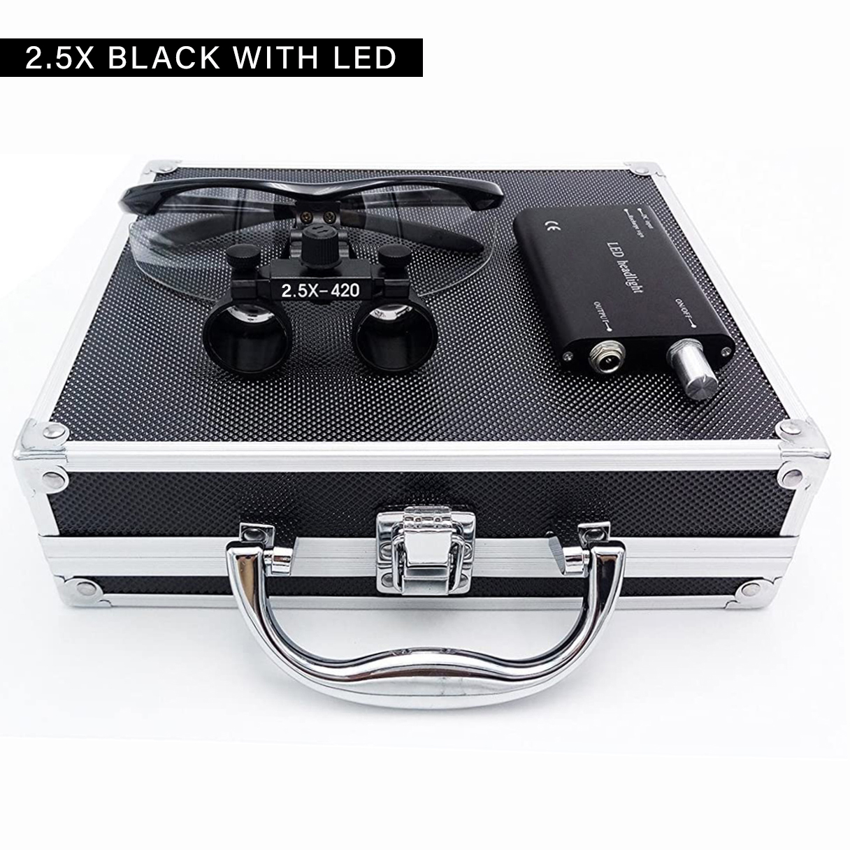 3W 2.5X/3.5X dental Loupes Magnifier Binocular Surgery Surgical Operation Loupe with Spotlight LED Headlight Magnifying Glass: green