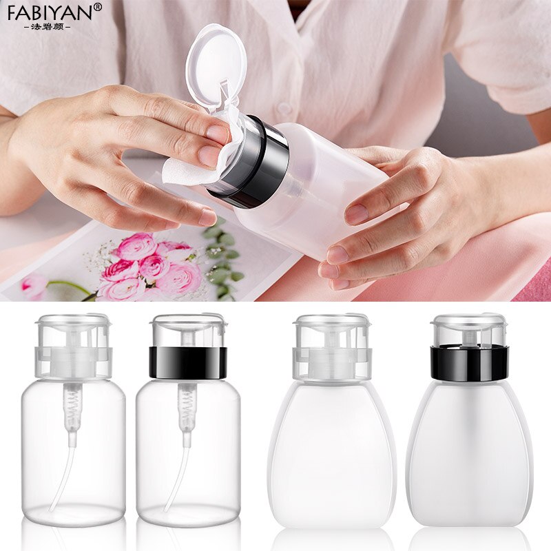 1Pc 250ml Nail Art Empty Plastic Bottle Polish Remover Alcohol Press Pumping Dispenser Nail Art UV Gel Cleaning Manicure Tool
