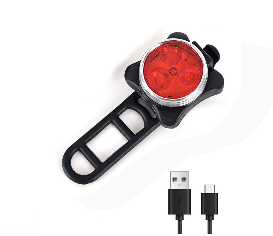 Led cykellygte usb genopladeligt cykellygtesæt for og bag lithiumbatteri 4 lystilstandsmuligheder cykellygter: Baglygte