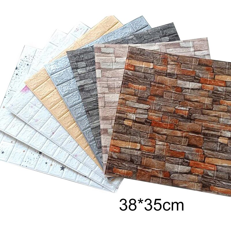 Självhäftande 3d väggdekal imitation tegel marmor präglad diy heminredning tapet barnrum kök sovrum