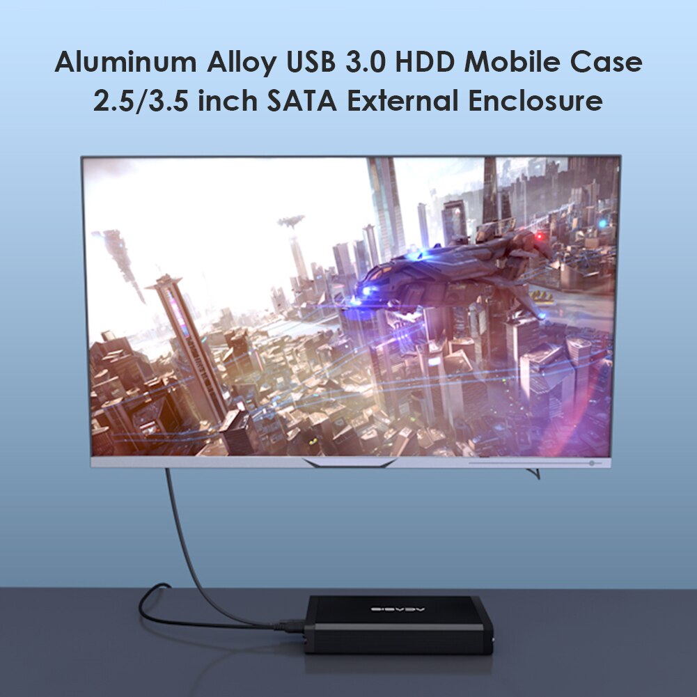 Aluminium 4Tb Usb 3.0 Hdd Mobiele Box Case 2.5/3.5 Inch Sata Harde Schijf Schijf Externe Behuizing voor Desktop Pc