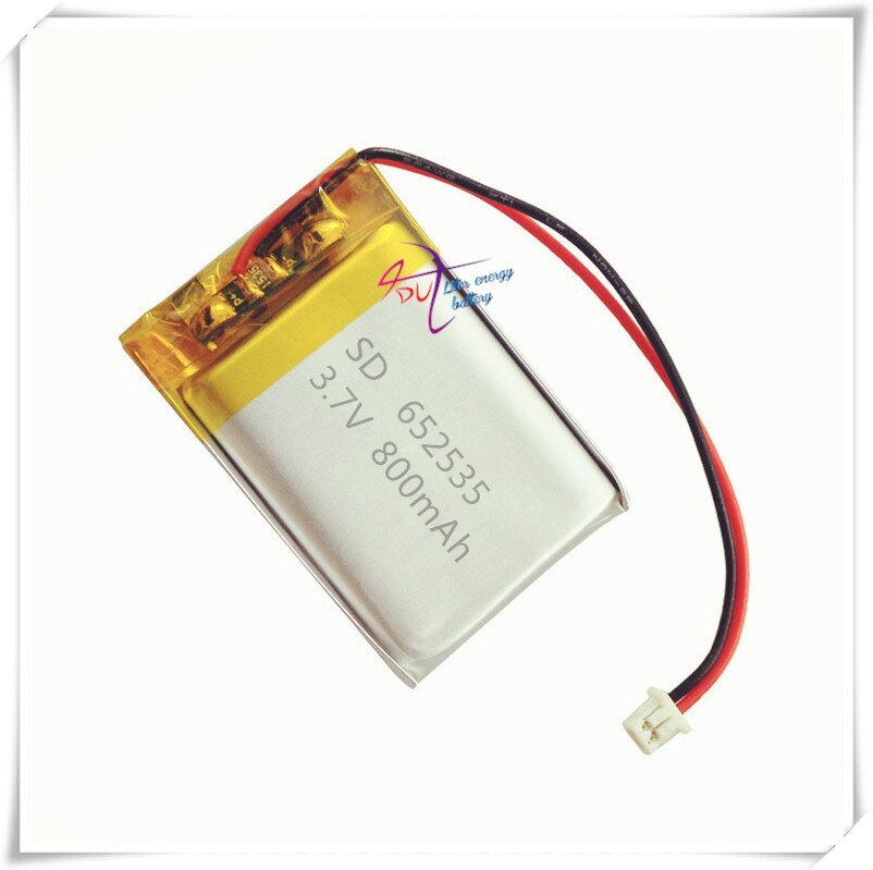 Orador sem fio do bluetooth da bateria 1.25 do polímero do lítio do conector 800mah 652535 3.7v de 602635mm