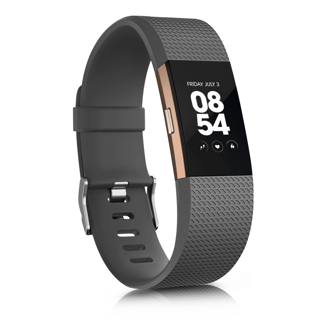 Correa suave de TPU para Fitbit Charge 2, correa de reloj inteligente, pulsera para Fitbit Charge 2, repuesto de pulsera: L / Negro y gris
