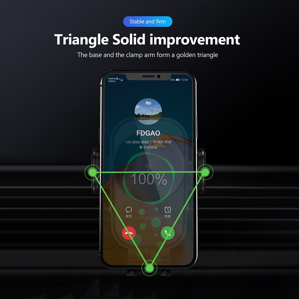 15W Schnelle Ladung Auto Telefon Halfter Qi Drahtlose Ladegerät Automatische Spann Luft entlüften Stehen in Auto Für iPhone 11 XS X Samsung S20 S10