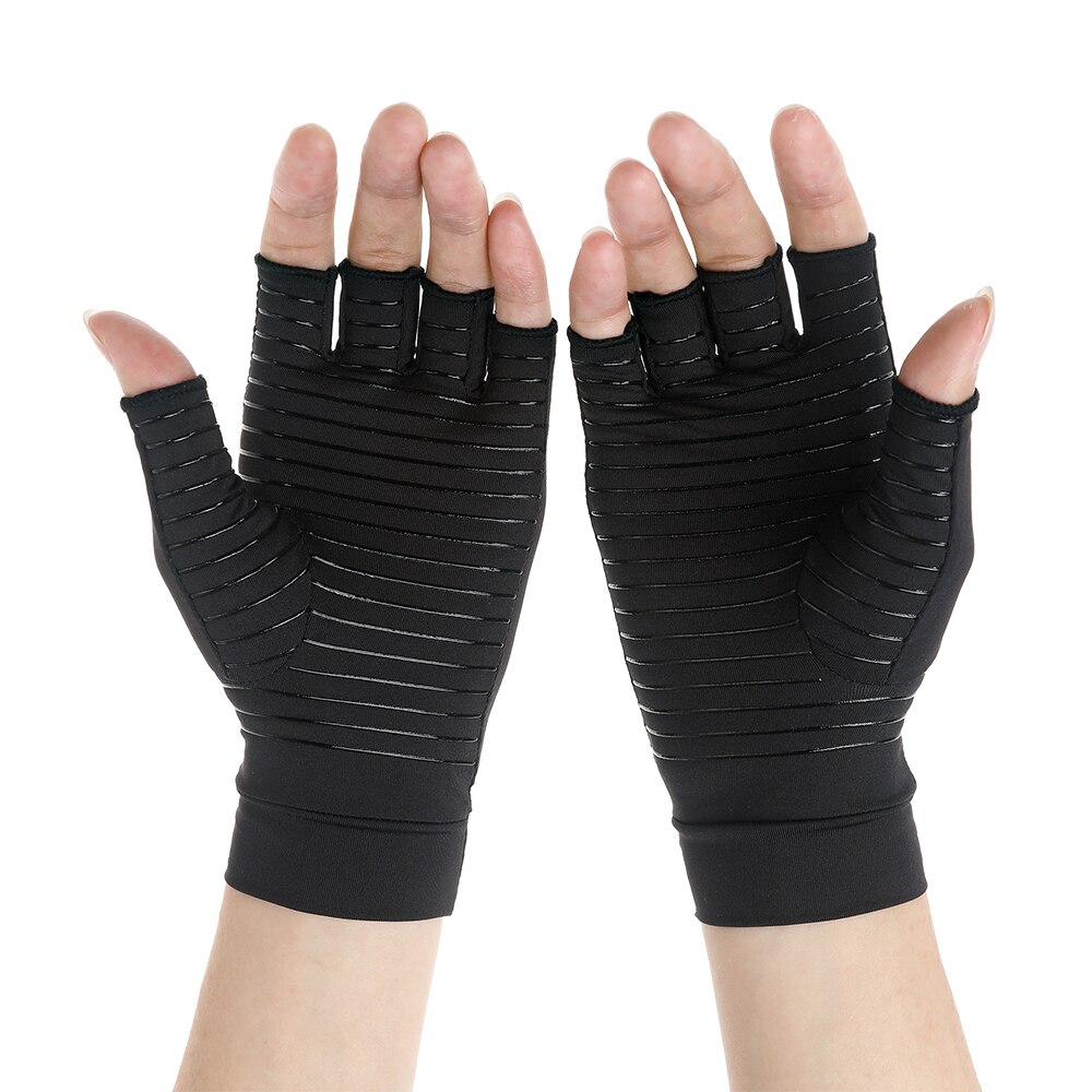1 Paar Compressie Handschoenen Hand Koper Artritis Handschoenen Gezamenlijke Pijnbestrijding Half Vinger Antislip Therapie Handschoenen Voor Vrouwen mens