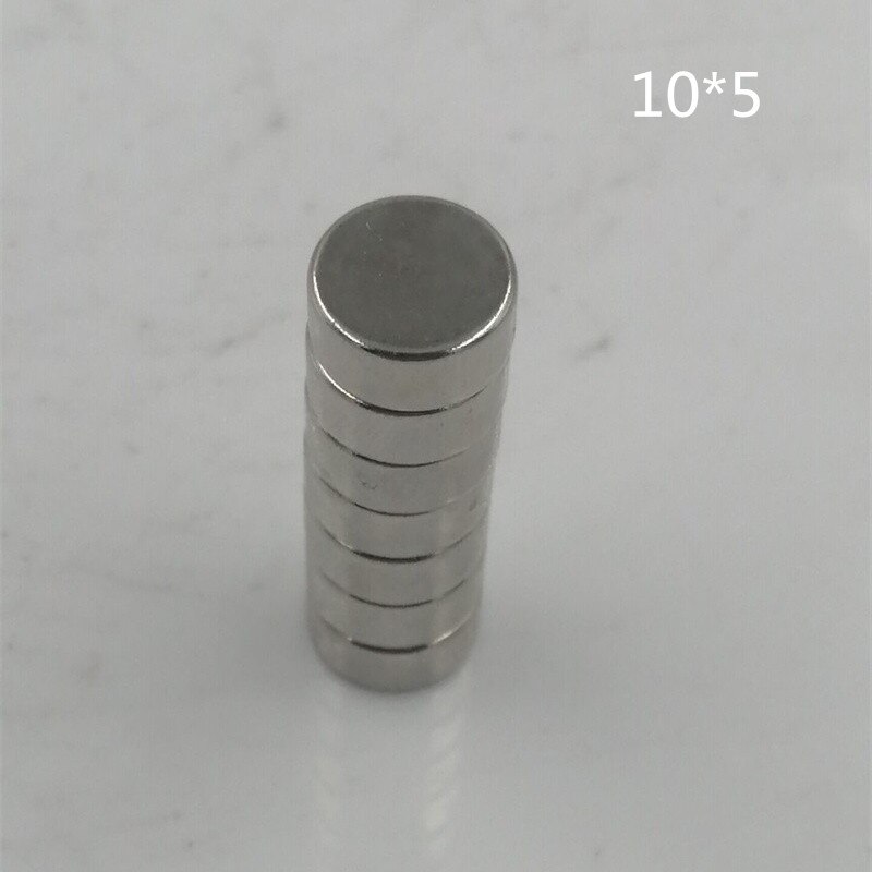 20 Stks/partij 10*1Mm 10*2Mm 10*3Mm 10*4Mm 10*5Mm N52 Diameter Neodymium Kleine Ronde Magneten Sterke Ndfeb Permanente Magneten: 10-5  20pcs