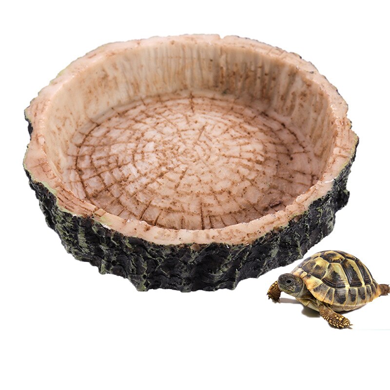 Aquarium Aquarium Landschap Reptiel Hout Vorm Feeder Kom Hars Niet-giftige Food Bassin Schildpad Schildpad Krabben Voor voeden