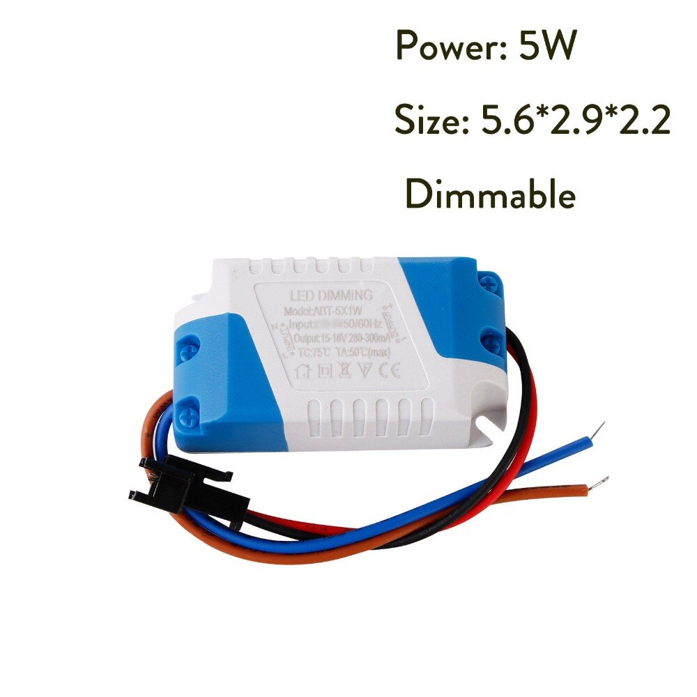 Dimbare 3W 5W 7W 8-10W 15W 15-24W Voeding LED driver Adapter Transformator 300mA Voor LED Verzonken Plafond Downlight 85-265V: 5W / 110v