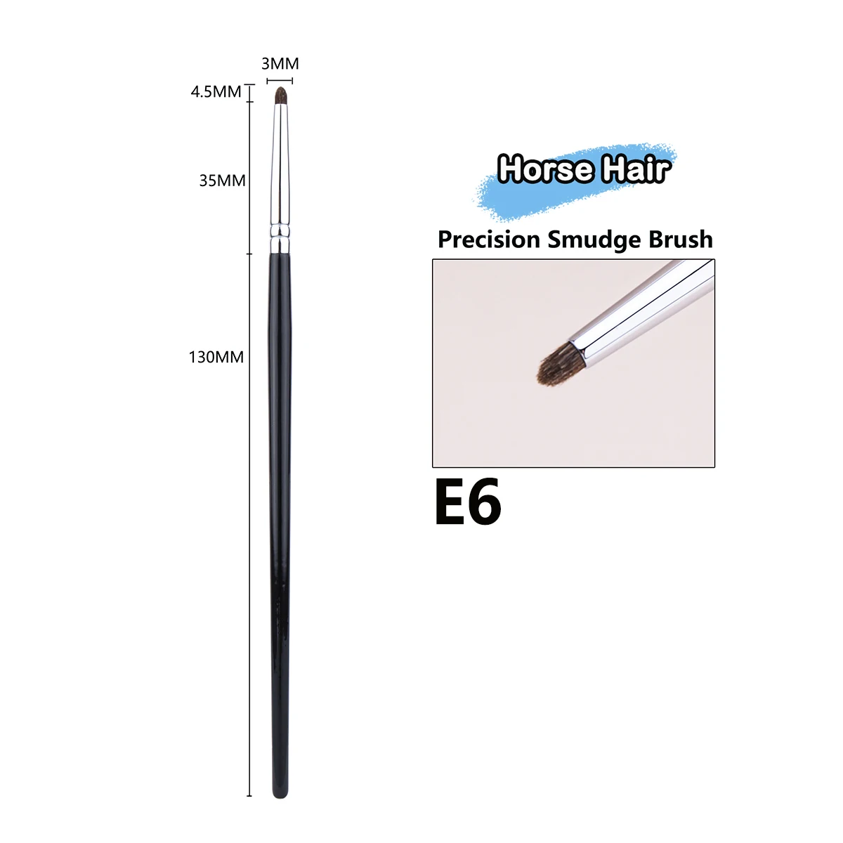 Pequeños pinceles de maquillaje Smoky Liner, delineador de ojos, brocha para difuminar, brocha de maquillaje para difuminar, pelo de caballo, sombra de ojos, brocha para difuminar: Marfíl