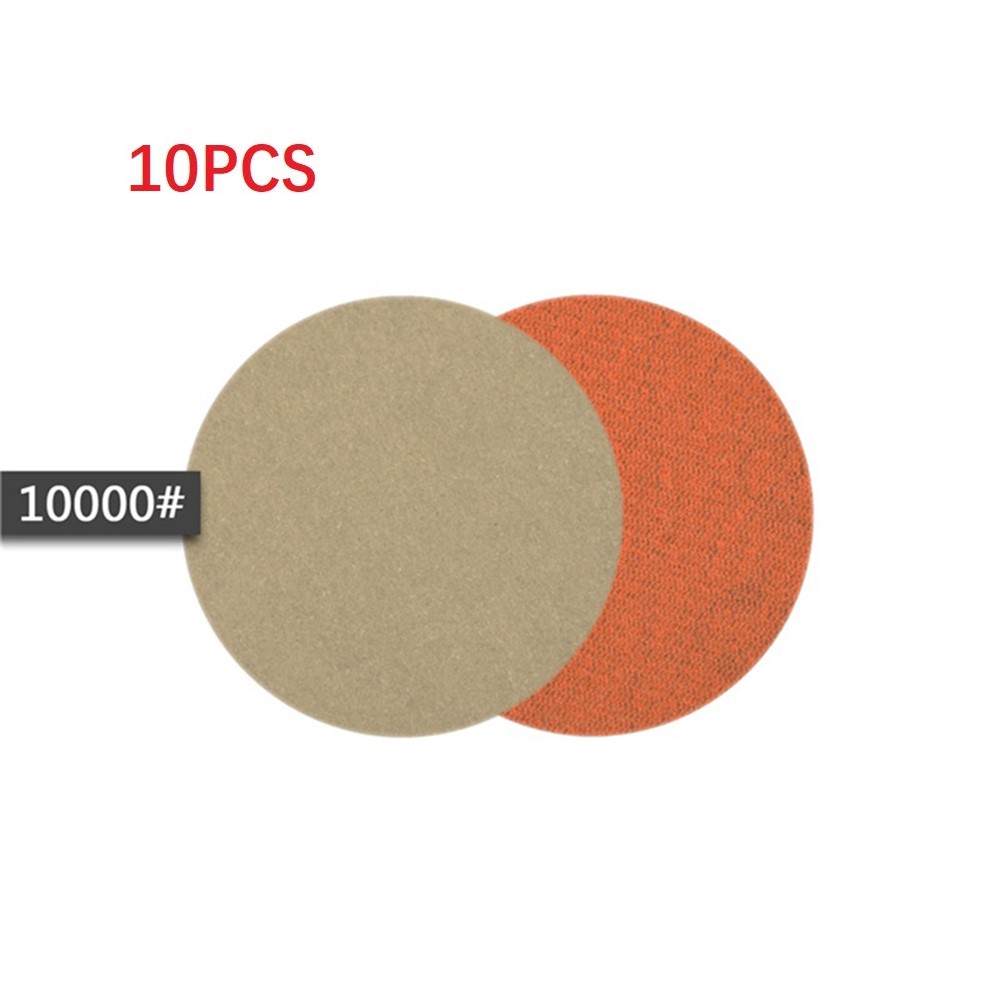 10 pièces papier de verre humide/sec 3 pouces 75MM crochet et boucle carbure de silicium 240-10000 grains disque de ponçage étanche: BLEU CIEL