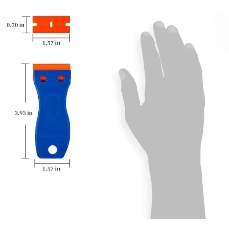1 Juego de raspador de limpieza de vidrio para ventana de coche, removedor de pegatinas de coche, hoja de afeitar de plástico, etiqueta, maquinilla de afeitar limpia, removedor de pegamento, herramientas de limpieza
