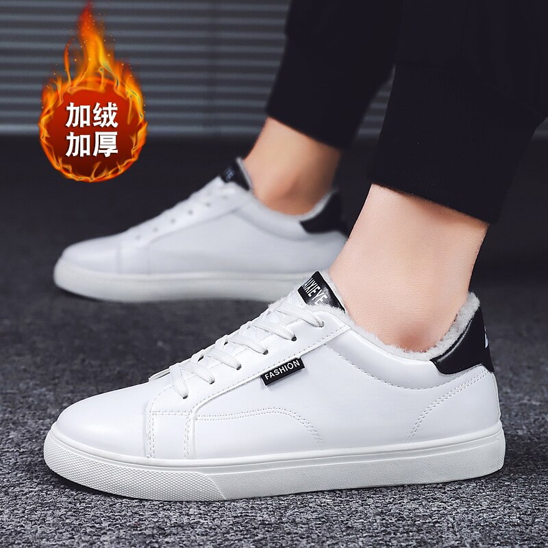 Heren casual schoenen winter herenschoenen zwarte schoenen voor heren houd warm canvas schoenen heren leren casual schoenen 43