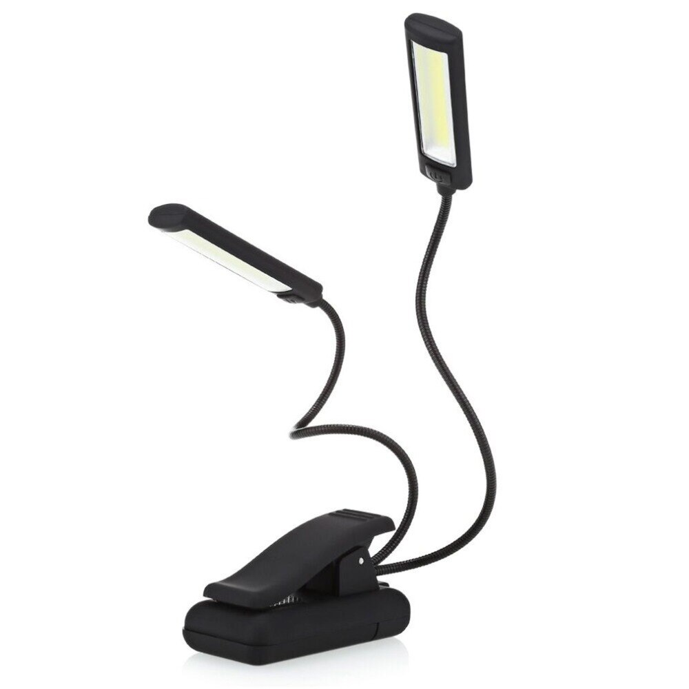 Usb-batterijclip op boekleeslamp met led-lampje, 6w flexibele cob-armen, staande lamp voor laptop, notebook, werkend, draagbaar nachtlampje