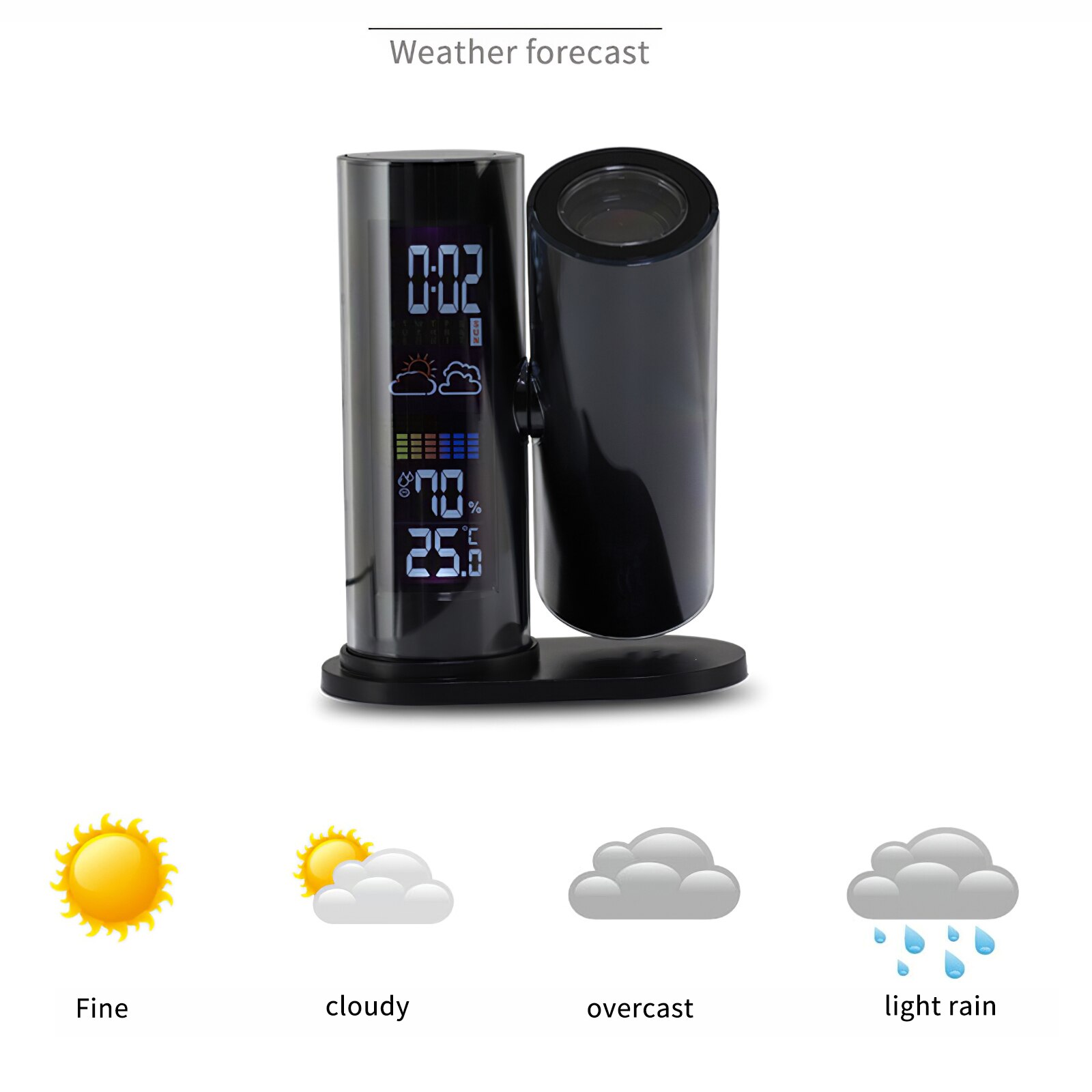 Adjustable Projection Clock Intelligent Weather Temperature Humidity Clock For Bedroom Office Multifunctional Electronic Clock