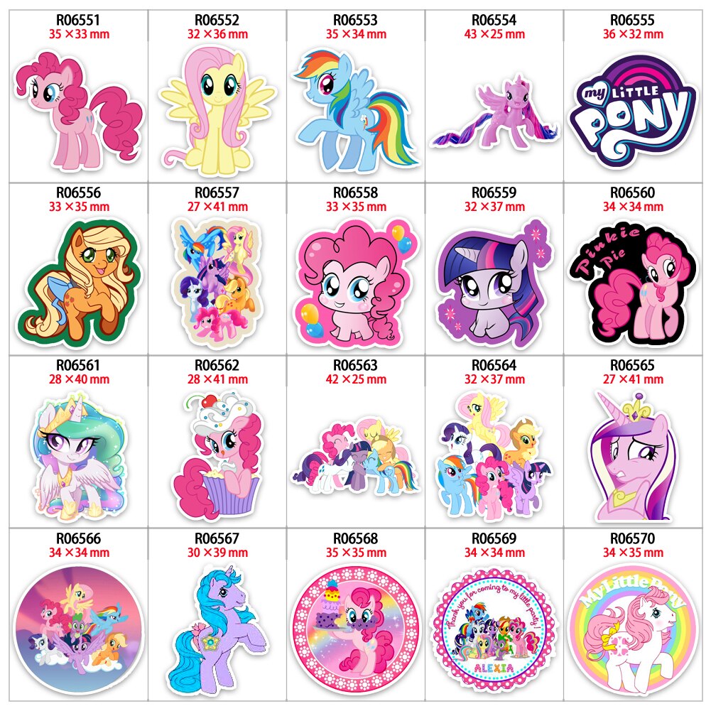 My little pony tecknat mönster plana hartser 30 st/lot tryckta för pyssel dekoration hantverkstillbehör  r0655 r0656 r0657