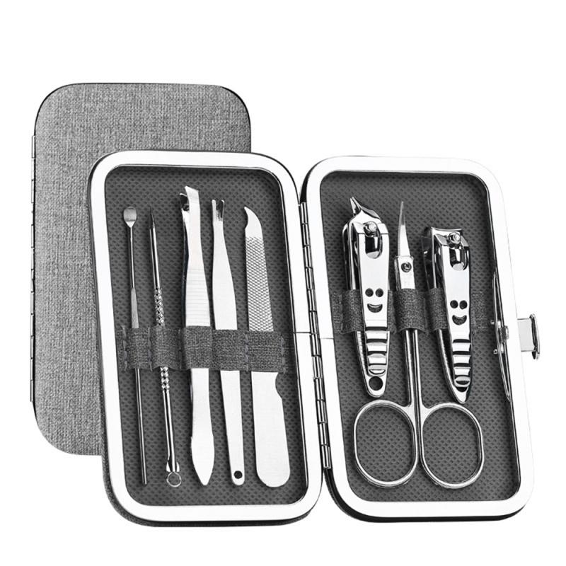 8Pcs/Set Multifunction Nail Clipper Stainless Steel Nail Scissors Clipper Tweezer Tools Foot Care Pedicure Tool: 03