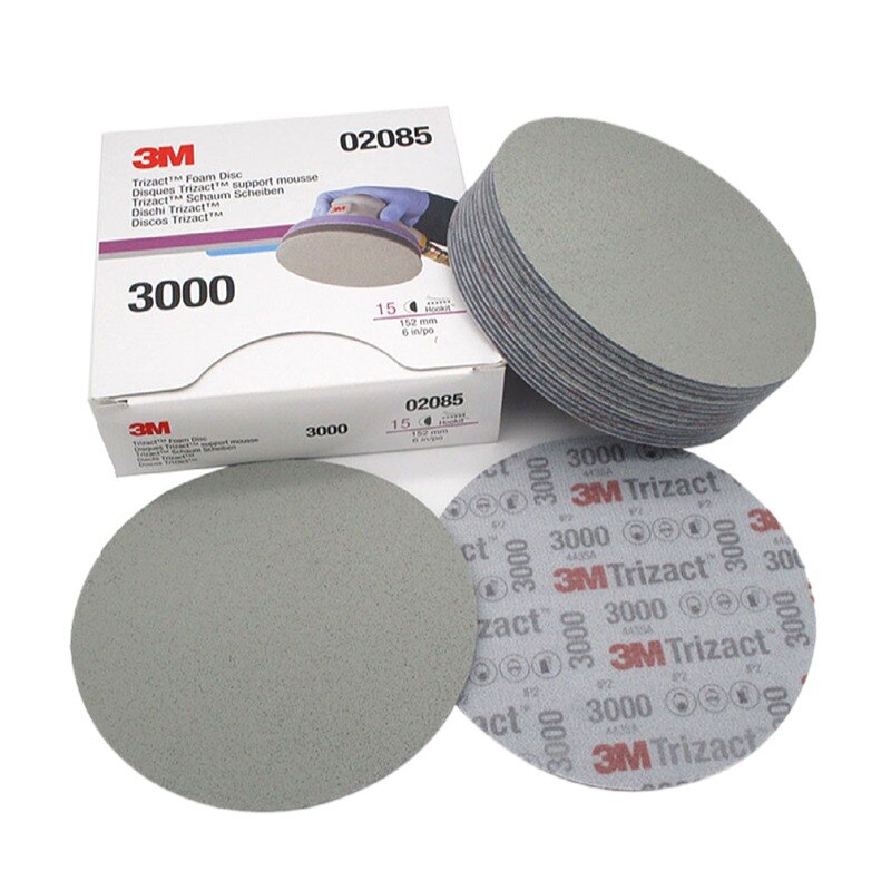 Trizact-papel de lija de esponja de disco piramidal, 3M, P3000, P5000, molienda de precisión de 6 &quot;y 152mm para pulir pintura de coche y automóvil