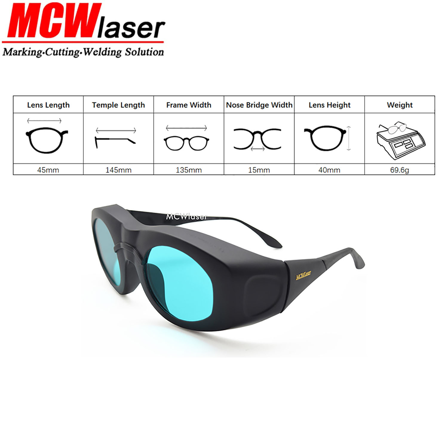 Lunettes de protection de sécurité Laser MCWlaser 680-1100nm Style typique 4 pour Machine de gravure de découpe Laser CO2