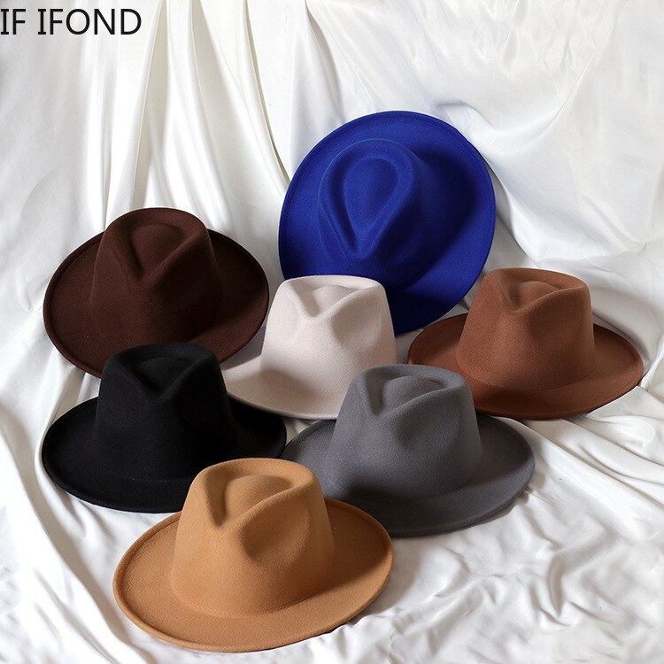 2022 nuovi cappelli fedora in feltro stile britannico per uomo donna cappello a tesa corta trilby abito formale cappello signore jazz cappelli