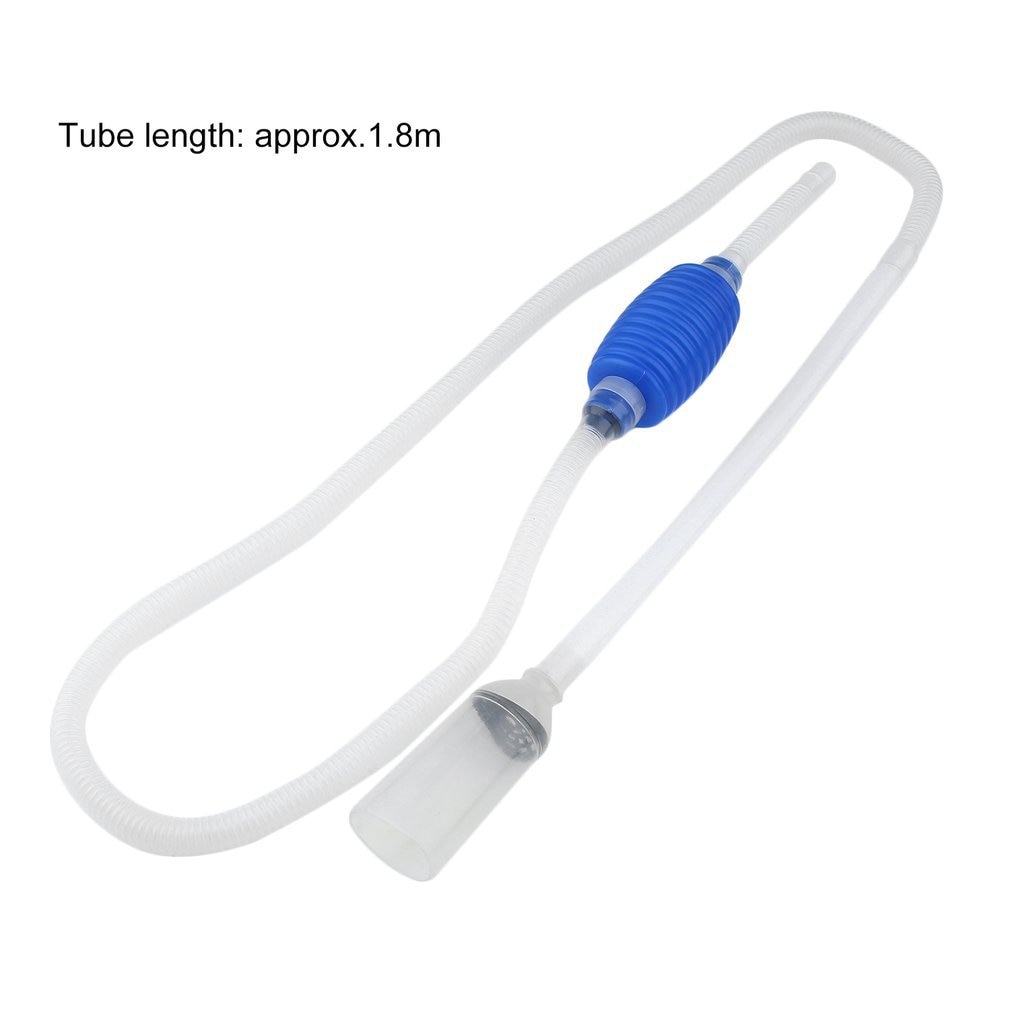 1.8m Fish Tank Siphon Pump Aquarium Vacuum Manual Cleaner Tool Gravel Suction Pipe Filter Water Change Tools Unique