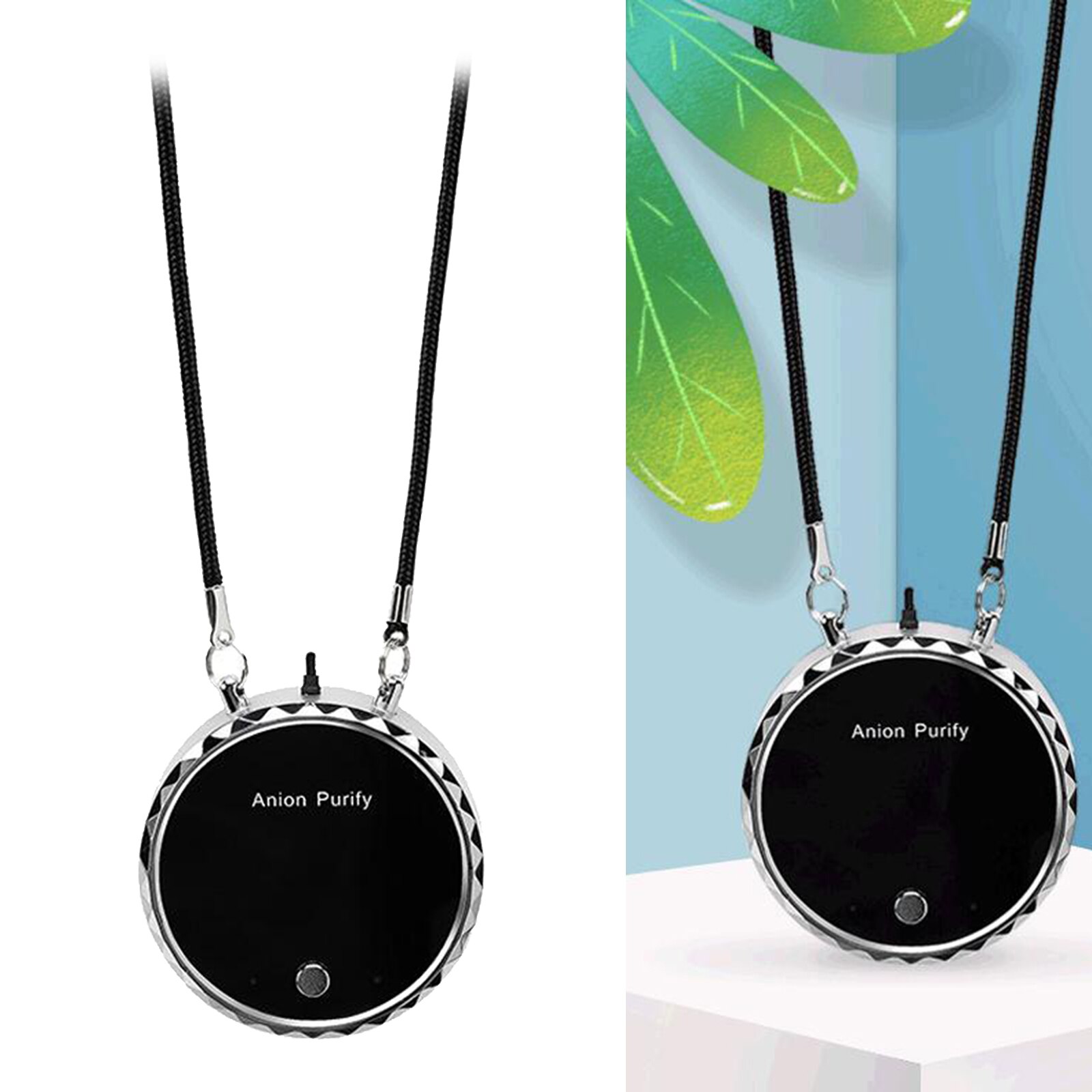 Mini Ionic Air Purifier, USB Charging Necklace Air Fresher Portable Odor , Unisex