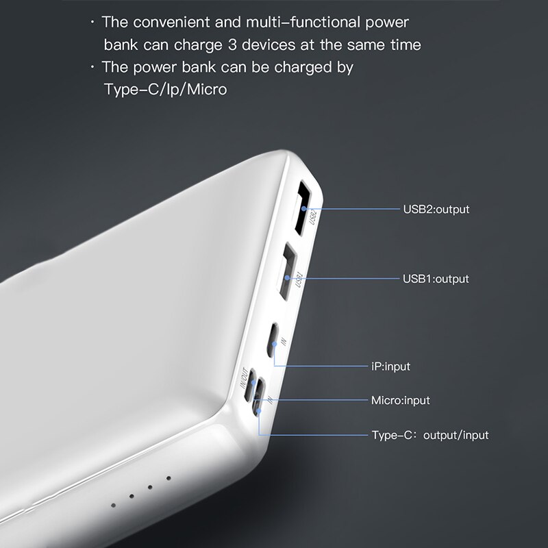 Baseus-Banco de energía de 30000 mAh, cargador de batería externo portátil, USB C, 30000 mah, carga rápida para Xiaomi Mi, iPhone, Samsung