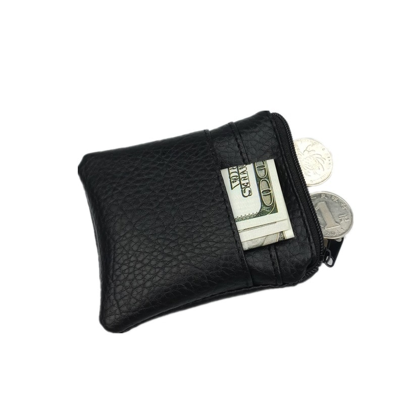 1PC Pu Leather Short Coin Purse Women Men Small Mini Wallet Bags Change Little Key Credit Card Holder bag