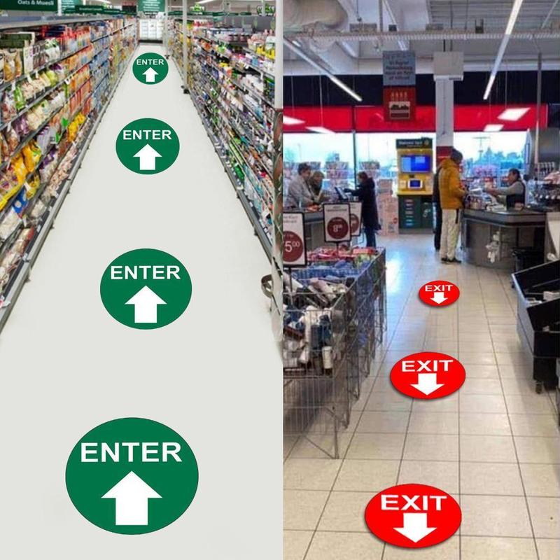 5pcs Safety Floor Sign Marking Direction Social Distance Floor Decal Self-adhesive Floor Label