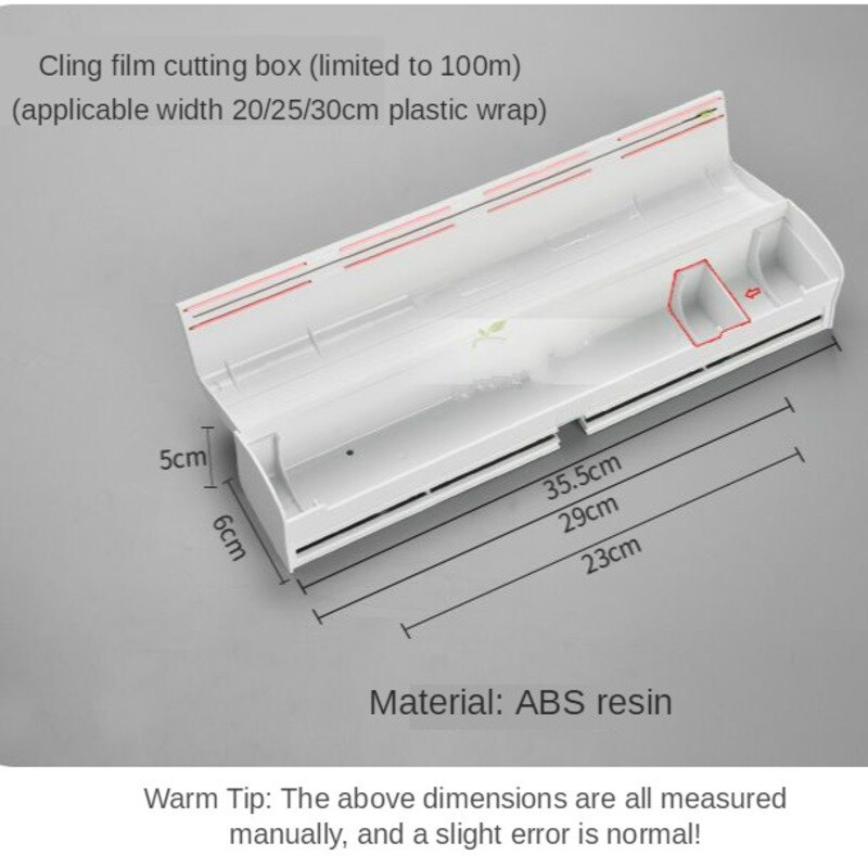 Kitchen Plastic Plastic Preservative Film Cutter Cutting Box Household Preservative Film Box Cutting Frame With Sliding Knife