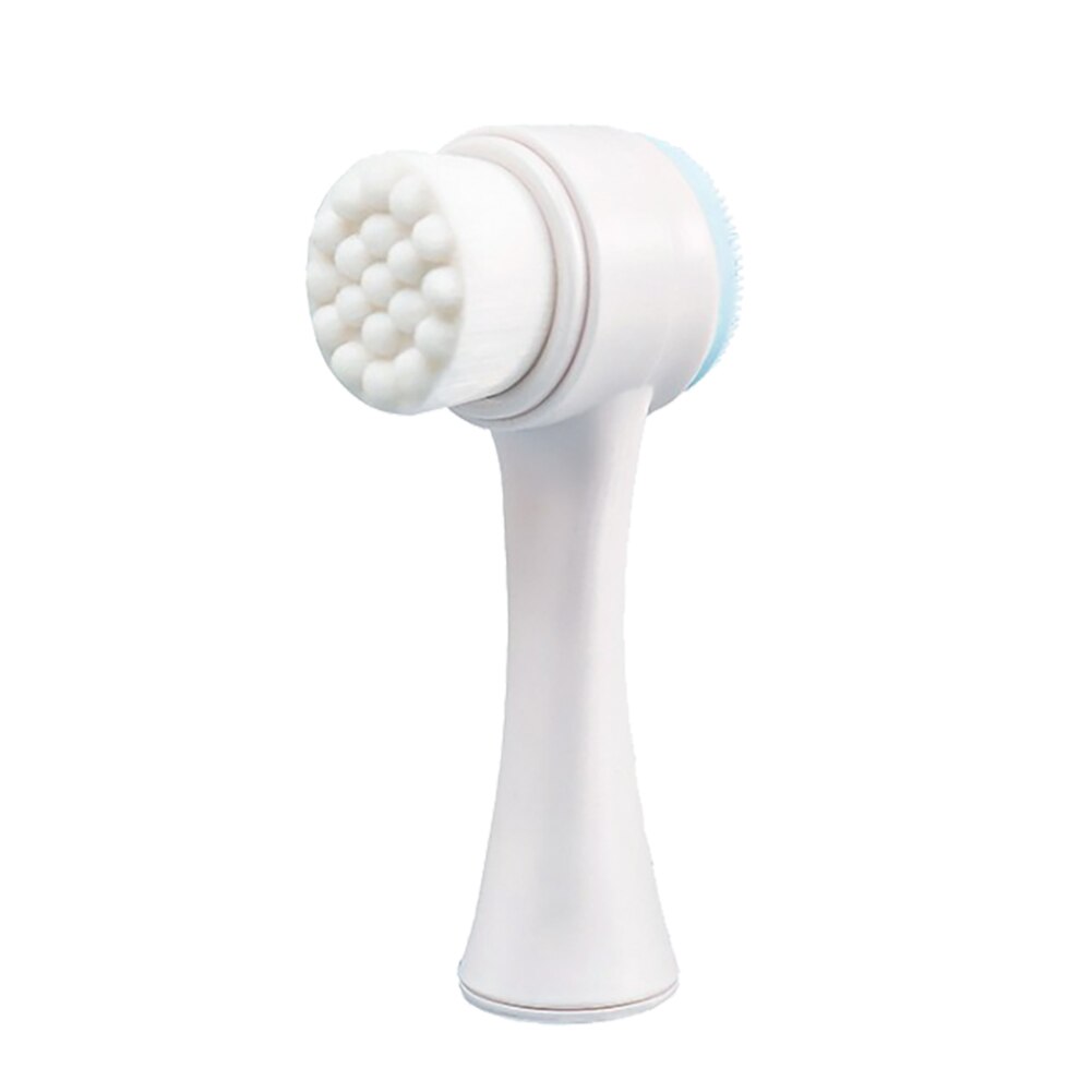 Cepillo de limpieza Facial portátil de silicona de doble cara, cepillo para limpieza de puntos negros, masaje de limpieza Facial, producto para lavado de cara: blue