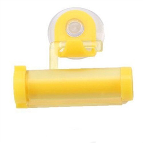Suction Plastic Rolling Tube Squeezer Useful Toothpaste Easy Dispenser Bathroom Toothpaste Holder Bathroom Home Accessories: Yellow