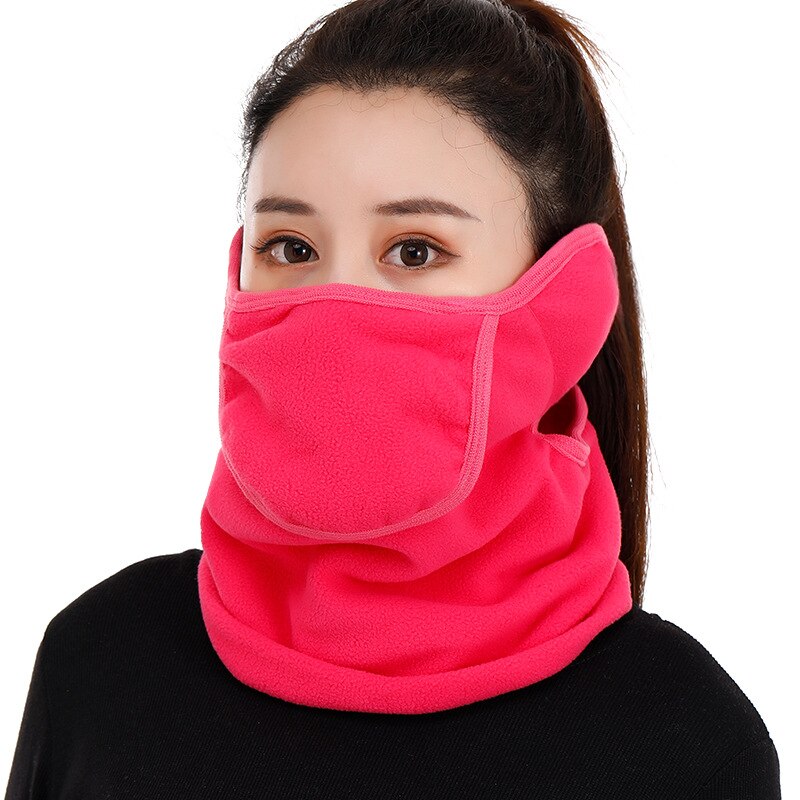 Winter Gezicht Bescherming Riding Gezichtsmasker Nuttig Stofdicht Maskers Bescherming Oor Bescherming Halsbanden Ademend Gezichtsmasker: Rose Rood