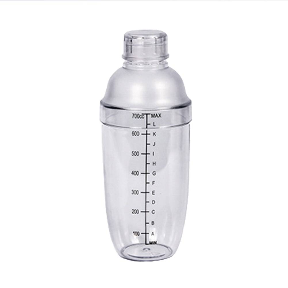 1PC Hand Shake Cup Cocktail Shaker Transparent Mixer Cup Clear Bar Shaker Wine Milk Tea Shaker Cup with Scale: 700ml