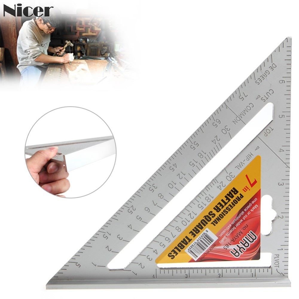 Triangle Rule 90 Degree Thickening Angle Rule Aluminum Alloy Carpenter Measurement Square Ruler