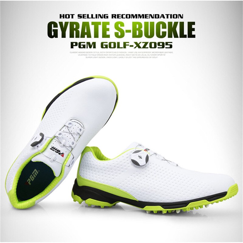 Authentic PGM Golf Shoes Men Sports Shoes Knobs Buckle Breathable Shoes Waterproof Anti-slip Mens Training Sneakers XZ095