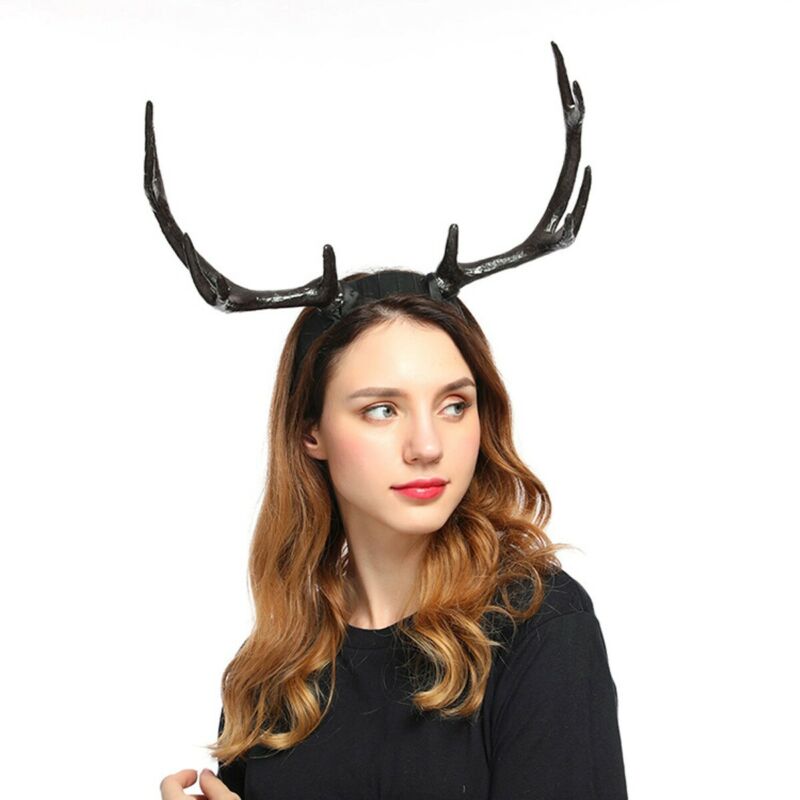Diadema de Navidad gótico Halloween ciervo cuerno de Navidad disfraz cuernos diadema accesorios