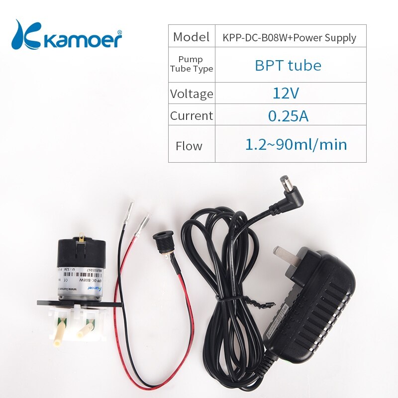Kamoer KPP 3V/6V/12V/24V Small Peristaltic Pump with DC Motor and BPT tube): DC-B08W-Power Supply